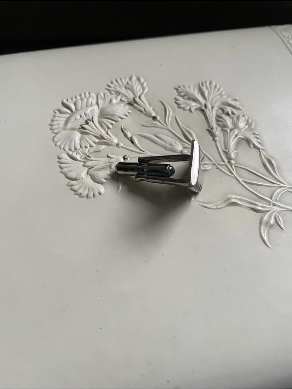 Vintage Cufflinks Pair Silver Tone Modernist